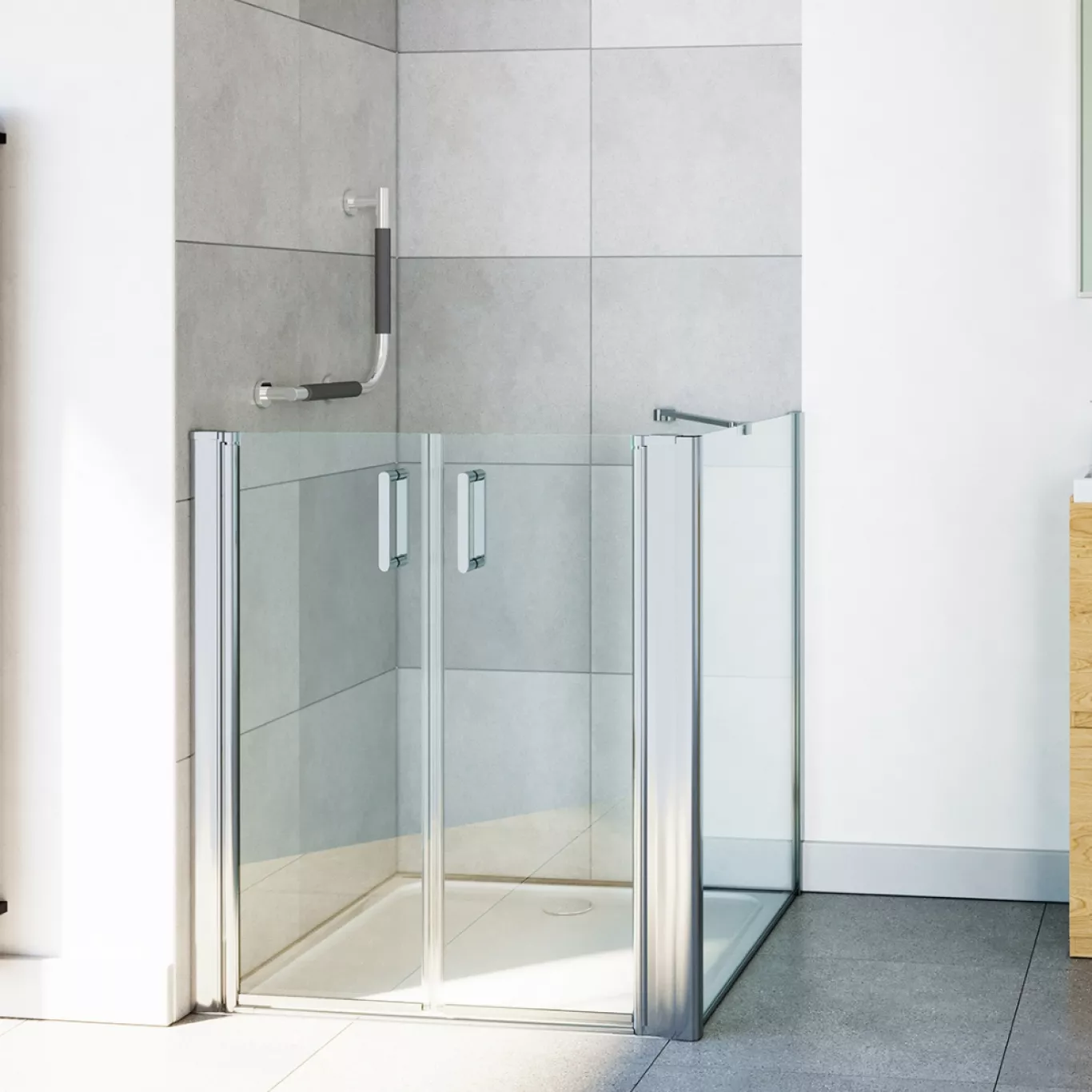 The Cara half-height shower door